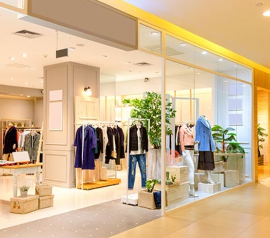 A clean, well-lit modern clothing store