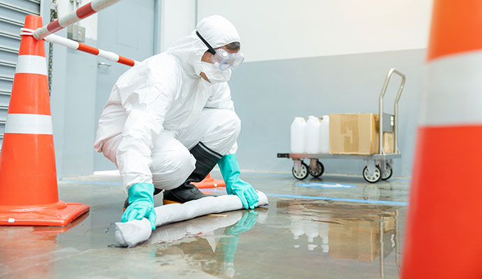 Professional blood cleanup service for commercial place