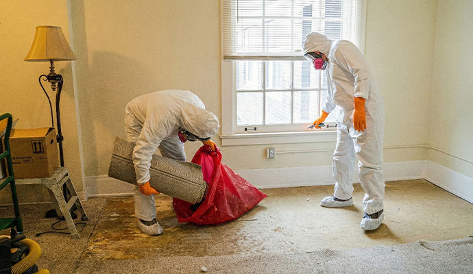 Professional team cleaning trauma