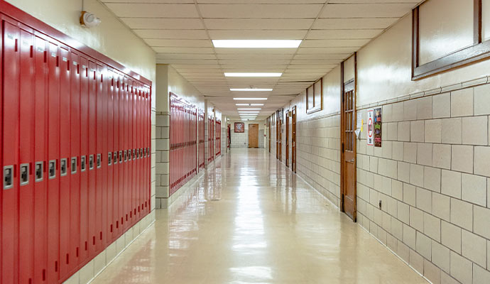 Clean school corridor