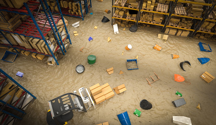 Flood damaged commercial property