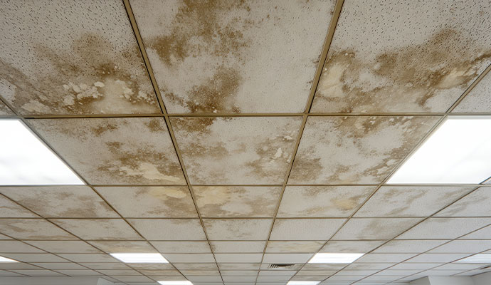 Mold damaged ceiling