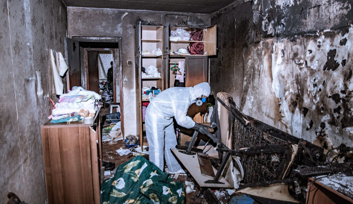 Fire damage restoration service