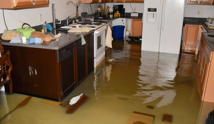 Flood damaged residential property