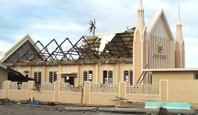 Storm damaged church