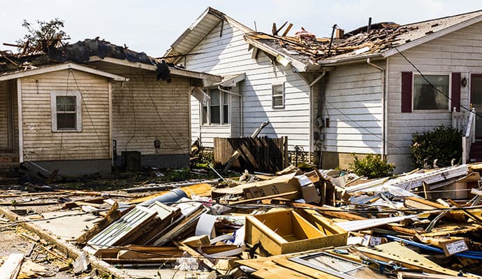 Storm damaged property