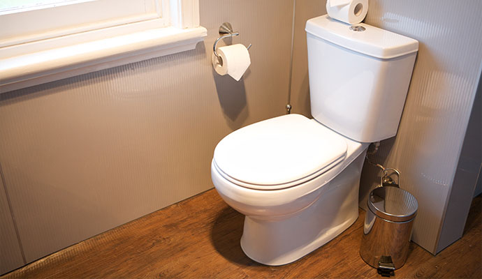 Clean toilet in a bathroom