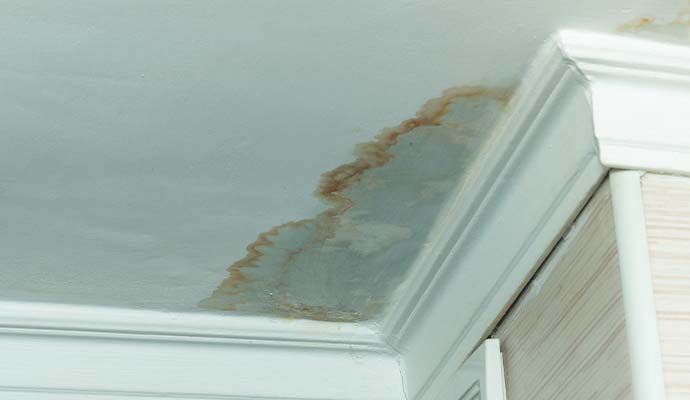 Water stain damage on ceiling
