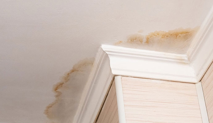 Water stained ceiling