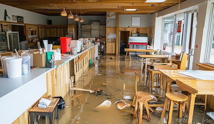 Water damaged restaurant